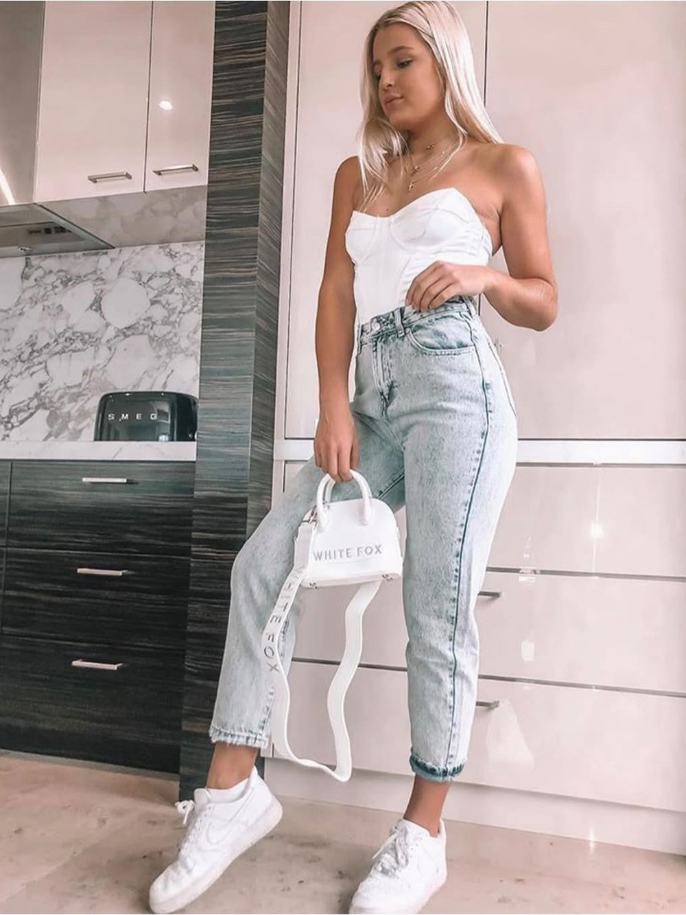 White Fox What Goes Around Boyfriend Jeans